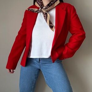 Vintage Pendleton Wool Blazer in Cherry Red